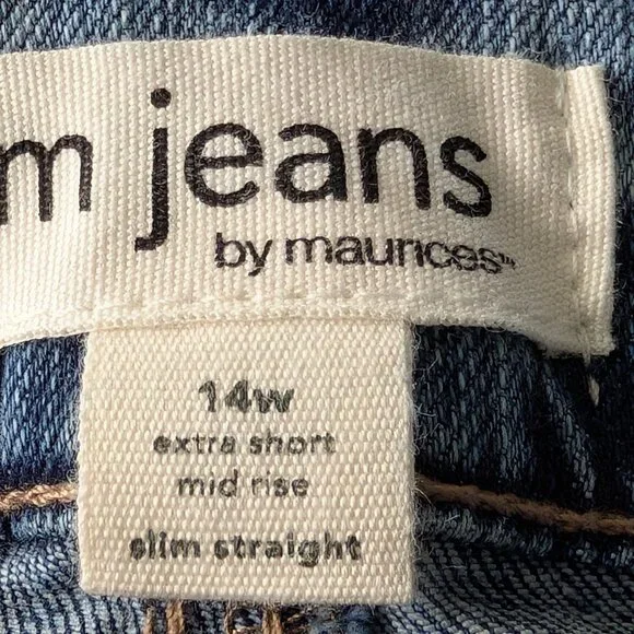 M Jeans By maurices Mid Rise Blue Size 14W Extra Short $16.00 - Picture 4 of 6